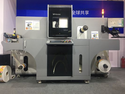 Máquina del aumento del efecto de la etiqueta de Digitaces de la prensa del poste para sellar y barnizar