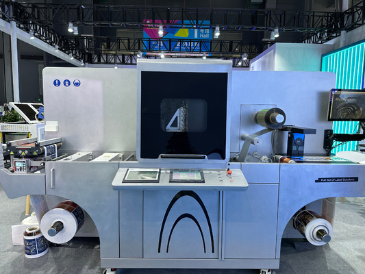 Máquina de impresión de etiquetas digitales de rollo a rollo para estampado y barnizado de papel