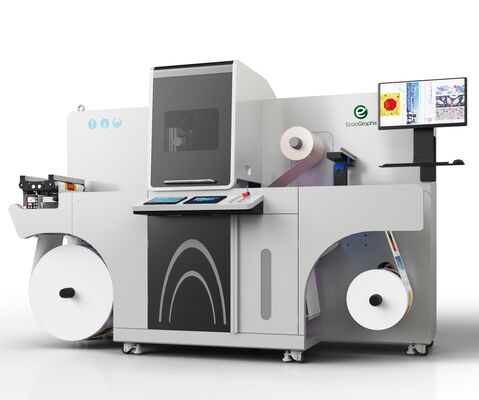 Estampado automático de etiquetas digitales y impresión de barniz